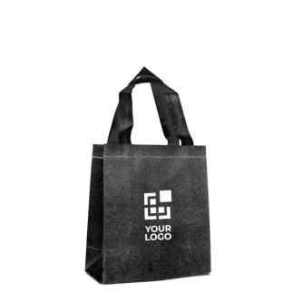 Sac en non-tissé brillant avec paillettes et poignées 130 g/m² avec zone d'impression