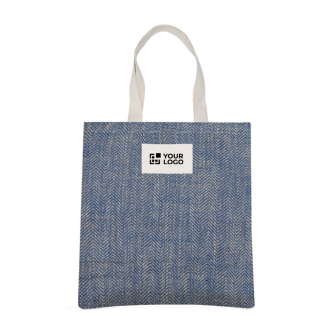 Sac en jute avec anses en coton et tissu à finition en zigzag