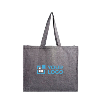 Sac en coton recyclé avec soufflet latéral 190 g/m² avec zone d'impression