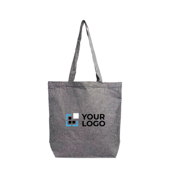 Sac pliable en coton recyclé avec poche intérieure 190 g/m² avec zone d'impression