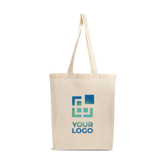 Sac 100 % coton avec longues anses, idéal pour les courses 140 g/m²