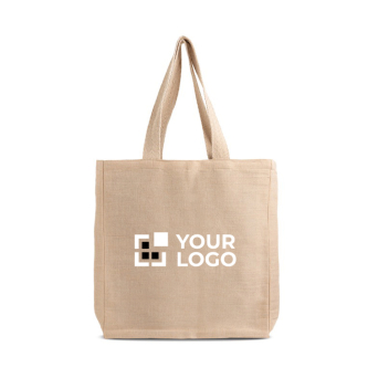 Grand sac écologique idéal pour les courses, fabriqué en jute
