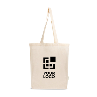 Sac en coton et plastique recyclés avec soufflet 140 g/m²