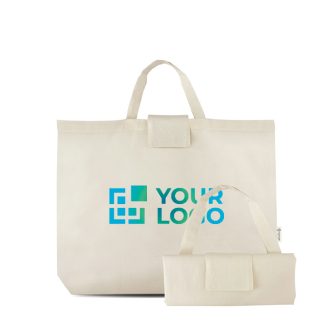 Sac de courses pliable en coton et plastique recyclés 140 g/m²