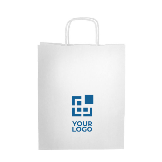 Sac en papier kraft avec poignées idéal pour faire les courses 90 g/m² avec zone d'impression