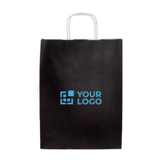 Sac en papier kraft en plusieurs couleurs avec poignées 90 g/m² avec zone d'impression
