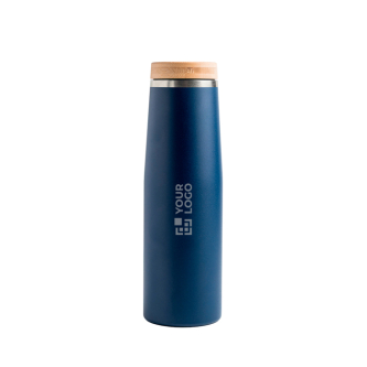 Gourde thermos en inox avec couvercle en bambou naturel 550ml