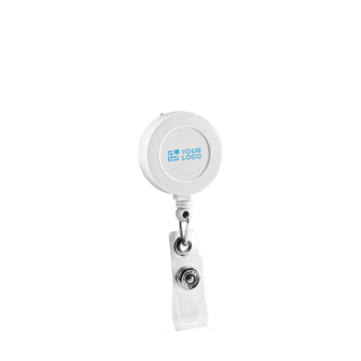 Porte-badge extensible avec coque en résine et clip avec zone d'impression