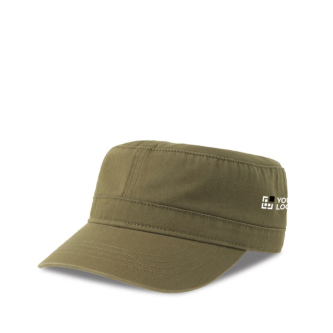 Casquette militaire à bord semi-courbé en coton écologique, 280 g/m²