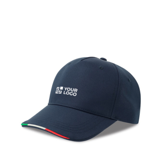 Casquette en polyester recyclé avec visière italienne, 220 g/m²