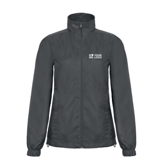 Veste pour femme en polyester imperméable et coupe-vent B&C avec zone d'impression