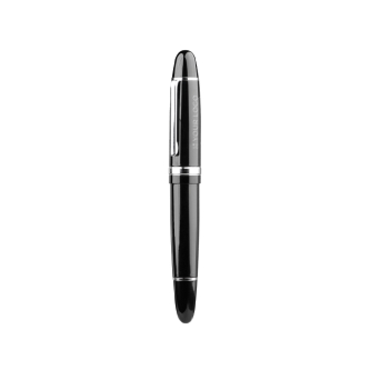 Stylo roller brillant avec détails chromés effet miroir, encre noire