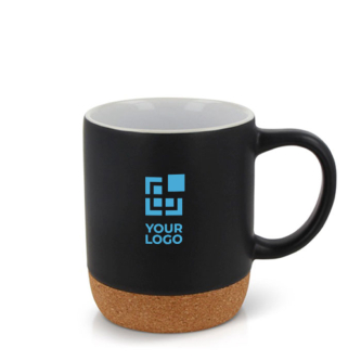 Tasse de couleurs avec détail en liège sur la base 250ml avec zone d'impression