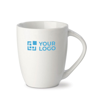 Tasse en porcelaine grande poignée triangulaire fabriquée en UE 270ml avec zone d'impression
