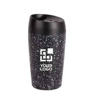 Verre à emporter à double paroi et anti-fuites avec motif 240ml avec zone d'impression
