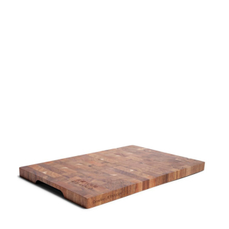 Planche à découper de forme rectangulaire en bois d'acacia avec zone d'impression