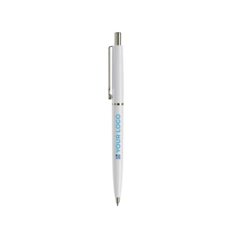 Stylo en plastique avec composants métalliques fabriqué en UE avec zone d'impression