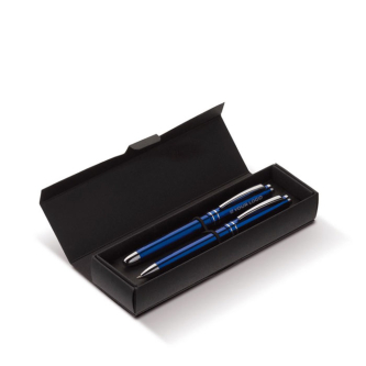 Ensemble d'un stylo roller avec capuchon et un autre rotatif avec zone d'impression