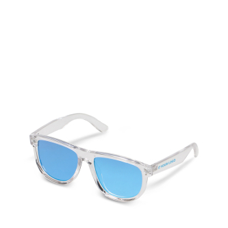 Lunettes de soleil à monture transparente et verres miroir UV400