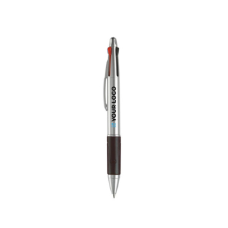 Stylo multifonction 4 en 1 avec poignée colorée avec zone d'impression