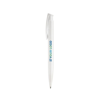 Stylo en plastique coloré avec bouton-poussoir fabriqué dans l'UE avec zone d'impression
