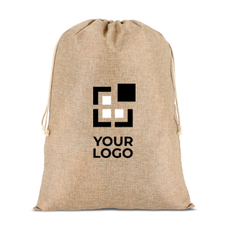 Sac cadeau au design rustique en jute avec cordon de fermeture