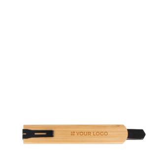 Couteau de bricolage avec poignée en bambou écologique avec zone d'impression