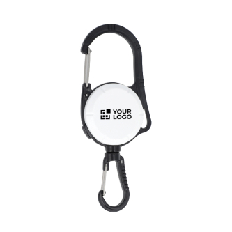 Porte-badge en plastique avec double mousqueton et cordon rétractable