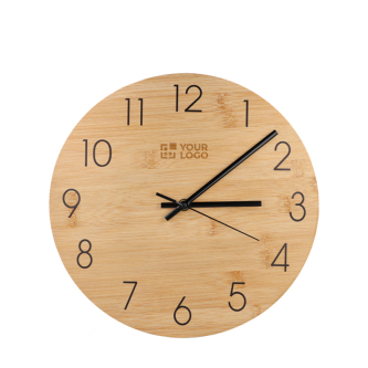 Horloge murale minimaliste en bambou à personnaliser