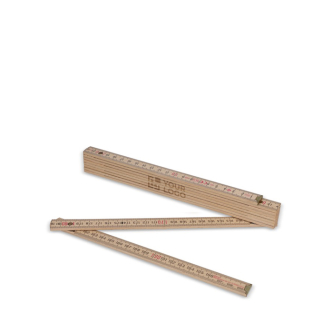 Règle en bois naturel pliable avec revêtement en acier inox 2M