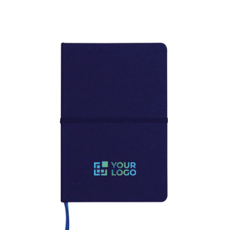 Carnet en RPET rigide avec sangle élastique horizontale A5 avec zone d'impression