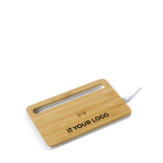 Chargeur sans fil en bambou avec support pour mobile 5 W