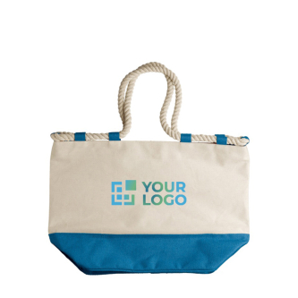 Sac en toile avec base colorée et cordons résistants avec zone d'impression
