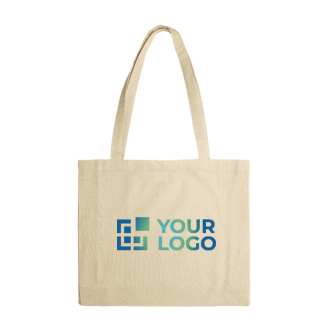 Grand sac en coton avec certification OEKO-TEX avec soufflet 140 g/m2 avec zone d'impression