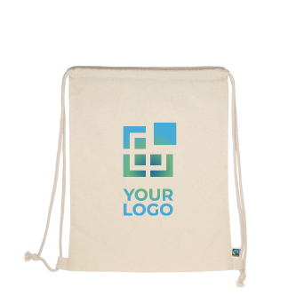 Sac avec fonction de sac à dos en coton FairTrade 140 g/m2 avec zone d'impression