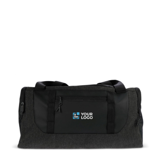 Sac de sport en RPET noir avec poignée rembourrée 30L avec zone d'impression