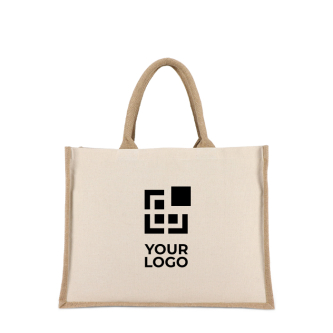 Sac en coton avec côtés et fond en jute 320 g/m²