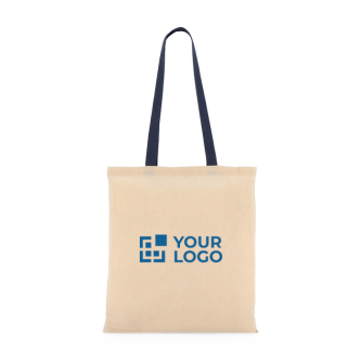 Tote bag en coton OEKO-TEX avec anses colorées 140 g/m²