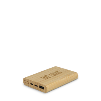 Batterie externe en bambou durable certifié FSC 5 000 mAh