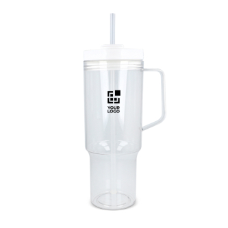 Gobelet isotherme et antifuite 1 L avec poignée latérale et paille