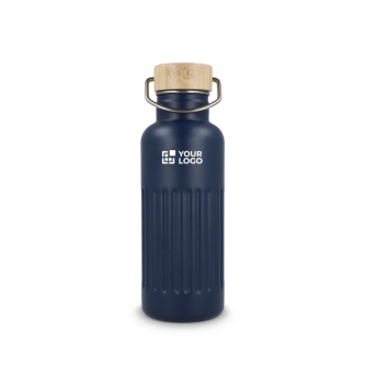 Gourde isotherme anti-fuite avec bouchon en bambou et anse 500 ml