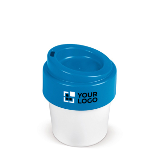 Gobelet à emporter avec couvercle fabrication UE 100% recyclable 240ml avec zone d'impression