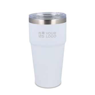 Gobelet isotherme intérieur en céramique couvercle transparent 500ml