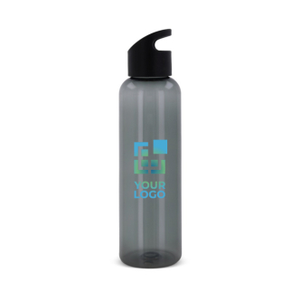 Gourde en RPET de couleurs transparentes avec poignée 600ml avec zone d'impression