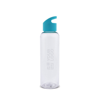 Gourde en RPET transparente avec poignée géométrique colorée 600ml avec zone d'impression