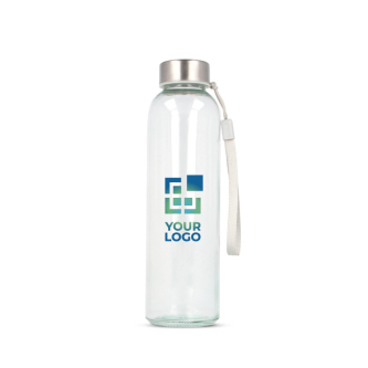 Gourde en verre transparente avec bouchon anti-fuite et sangle 500 ml
