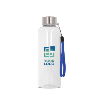 Gourde en RPET transparente avec cordon coloré 500ml avec zone d'impression