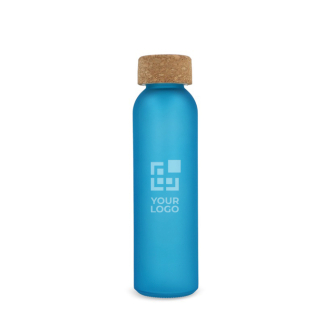 Bouteille en verre recyclé sablé avec bouchon en liège 500 ml