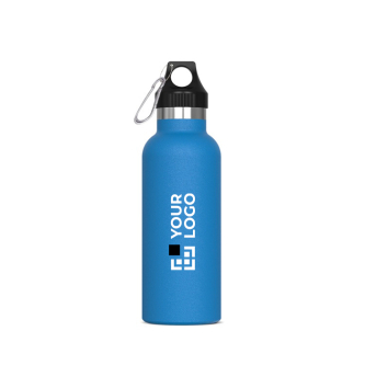 Gourde en acier inoxydable 100% anti-fuite avec mousqueton 500ml avec zone d'impression