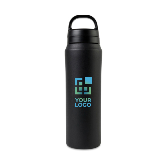 Gourde en acier inoxydable recyclé avec double bouchon 470 ml